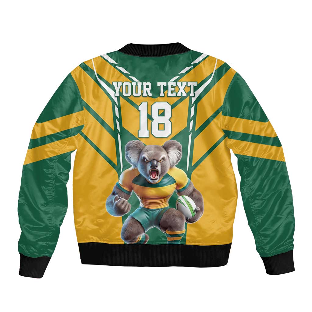 Custom Australia Rugby Bomber Jacket Koala Mascot Sporty Style - Aussie Hoodie