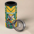 Custom Australia Rugby 4 in 1 Can Cooler Tumbler Koala Mascot Sporty Style - Aussie Hoodie