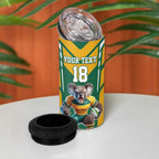 Custom Australia Rugby 4 in 1 Can Cooler Tumbler Koala Mascot Sporty Style - Aussie Hoodie