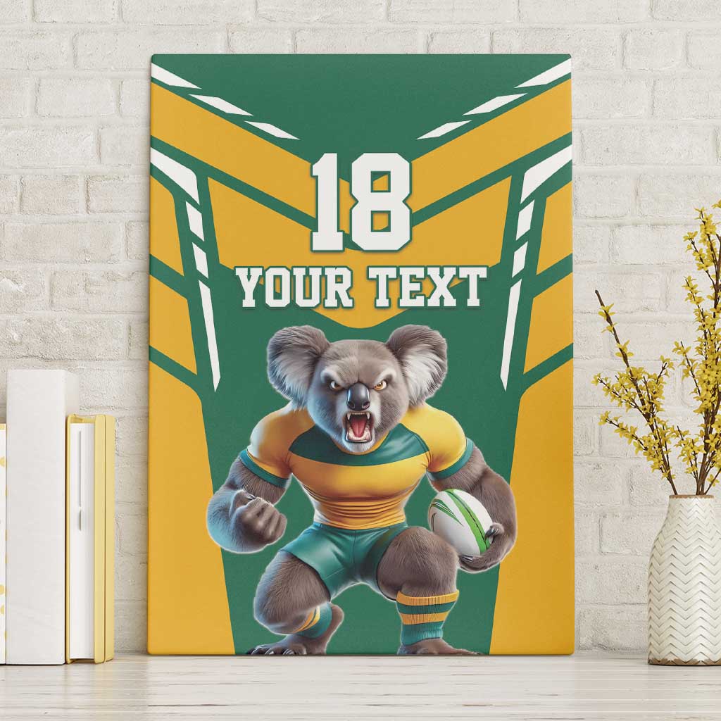 Custom Australia Rugby Canvas Wall Art Koala Mascot Sporty Style - Aussie Hoodie