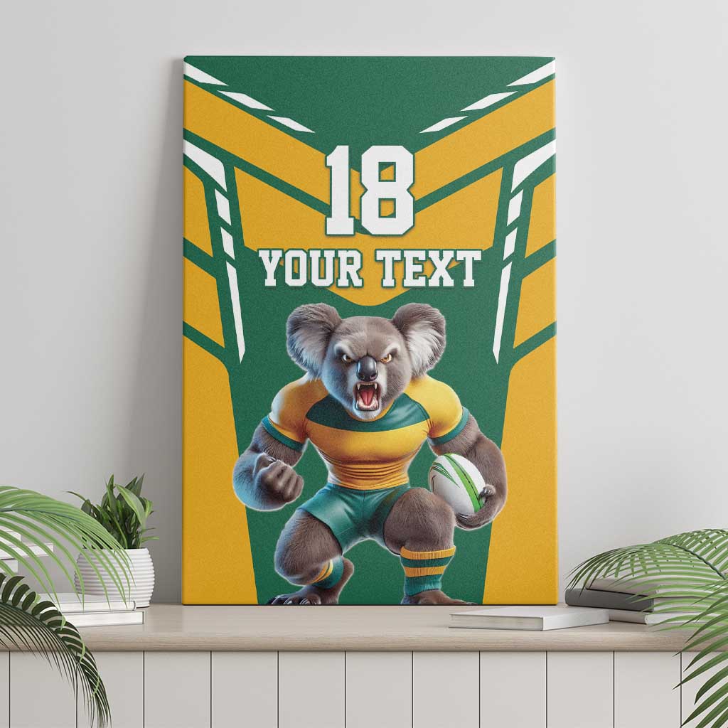 Custom Australia Rugby Canvas Wall Art Koala Mascot Sporty Style - Aussie Hoodie