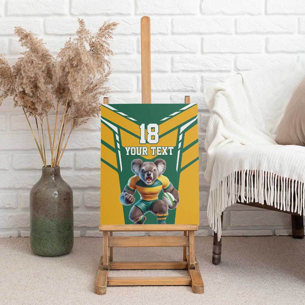 Custom Australia Rugby Canvas Wall Art Koala Mascot Sporty Style - Aussie Hoodie