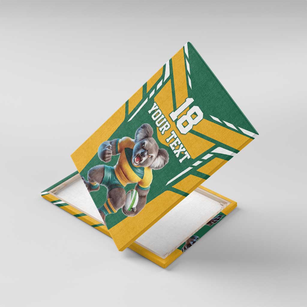 Custom Australia Rugby Canvas Wall Art Koala Mascot Sporty Style - Aussie Hoodie