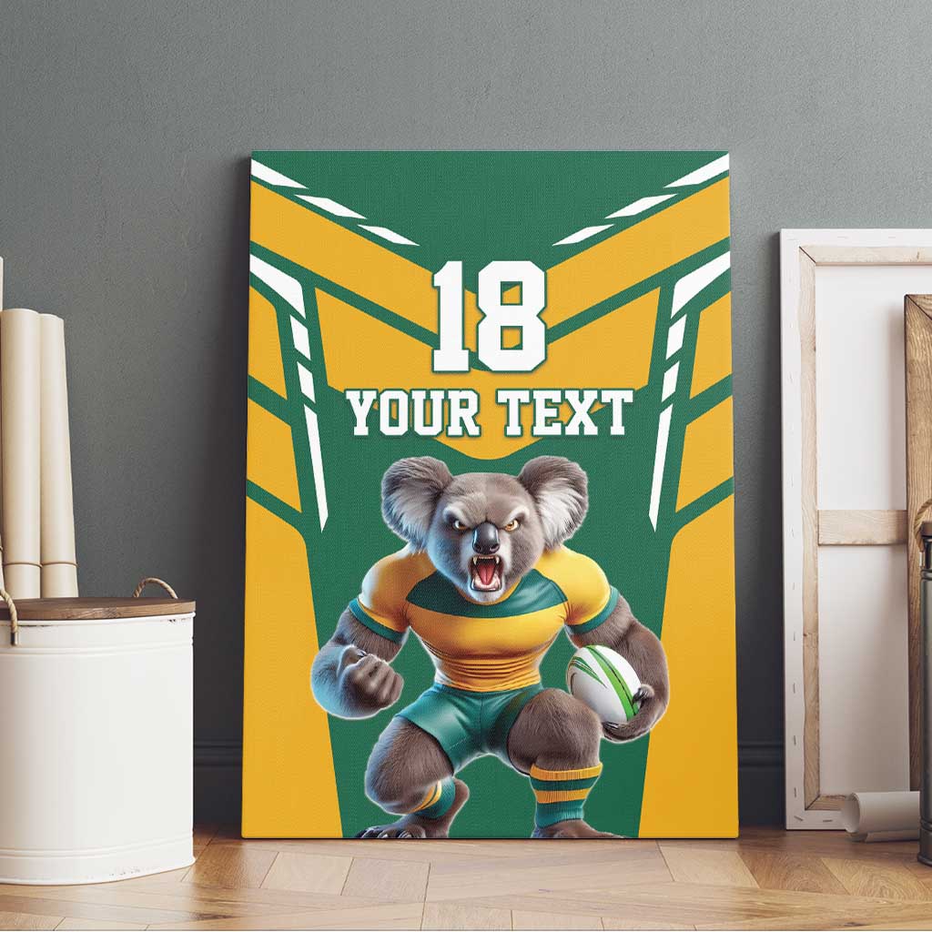 Custom Australia Rugby Canvas Wall Art Koala Mascot Sporty Style - Aussie Hoodie