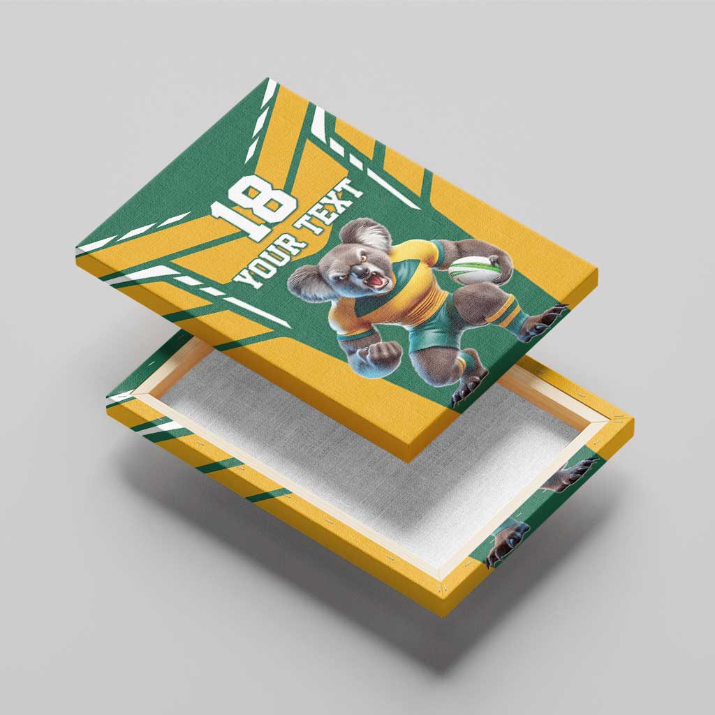 Custom Australia Rugby Canvas Wall Art Koala Mascot Sporty Style - Aussie Hoodie