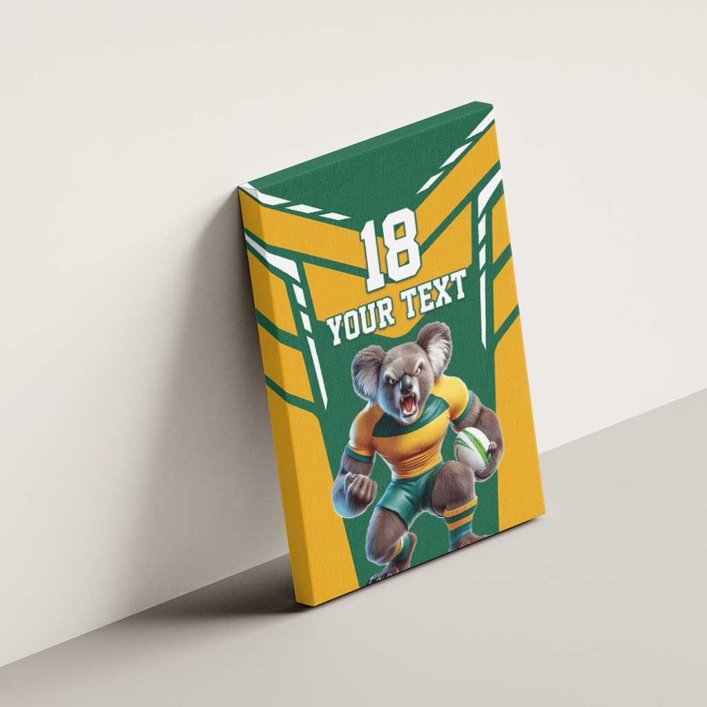 Custom Australia Rugby Canvas Wall Art Koala Mascot Sporty Style - Aussie Hoodie