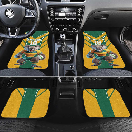 Custom Australia Rugby Car Mats Koala Mascot Sporty Style - Aussie Hoodie