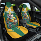 Custom Australia Rugby Car Seat Cover Koala Mascot Sporty Style - Aussie Hoodie