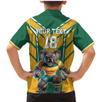 Custom Australia Rugby Family Matching Mermaid Dress and Hawaiian Shirt Koala Mascot Sporty Style - Aussie Hoodie