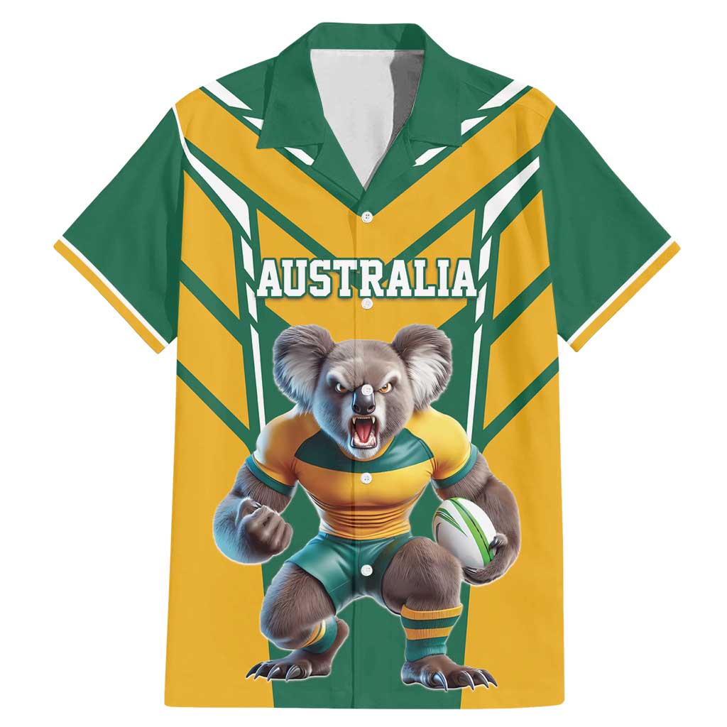 Custom Australia Rugby Family Matching Mermaid Dress and Hawaiian Shirt Koala Mascot Sporty Style - Aussie Hoodie