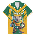 Custom Australia Rugby Family Matching Mermaid Dress and Hawaiian Shirt Koala Mascot Sporty Style - Aussie Hoodie