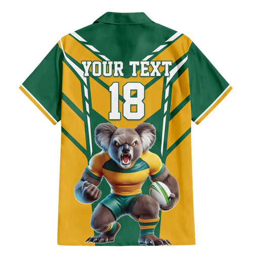 Custom Australia Rugby Family Matching Mermaid Dress and Hawaiian Shirt Koala Mascot Sporty Style - Aussie Hoodie