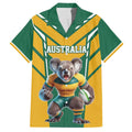 Custom Australia Rugby Family Matching Off The Shoulder Long Sleeve Dress and Hawaiian Shirt Koala Mascot Sporty Style - Aussie Hoodie