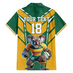 Custom Australia Rugby Family Matching Off The Shoulder Long Sleeve Dress and Hawaiian Shirt Koala Mascot Sporty Style - Aussie Hoodie