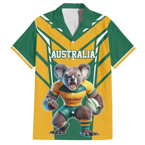 Custom Australia Rugby Family Matching Off Shoulder Maxi Dress and Hawaiian Shirt Koala Mascot Sporty Style - Aussie Hoodie