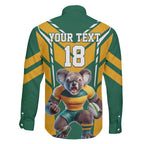 Custom Australia Rugby Family Matching Off Shoulder Maxi Dress and Hawaiian Shirt Koala Mascot Sporty Style - Aussie Hoodie