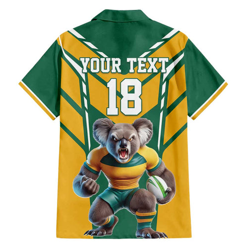 Custom Australia Rugby Family Matching Puletasi and Hawaiian Shirt Koala Mascot Sporty Style - Aussie Hoodie