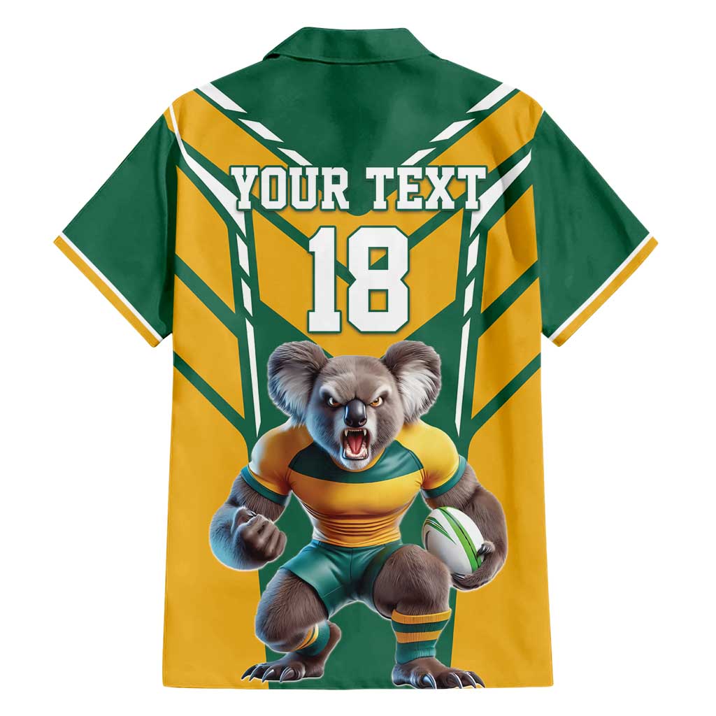 Custom Australia Rugby Family Matching Short Sleeve Bodycon Dress and Hawaiian Shirt Koala Mascot Sporty Style - Aussie Hoodie