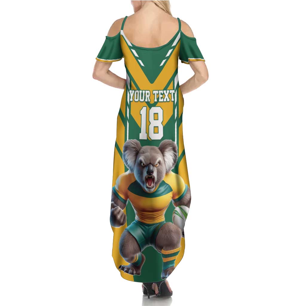 Custom Australia Rugby Family Matching Summer Maxi Dress and Hawaiian Shirt Koala Mascot Sporty Style - Aussie Hoodie