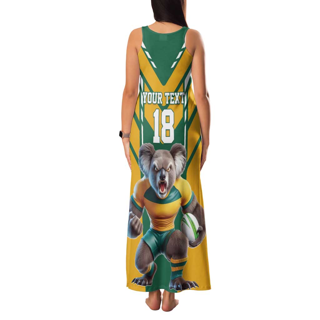 Custom Australia Rugby Family Matching Tank Maxi Dress and Hawaiian Shirt Koala Mascot Sporty Style - Aussie Hoodie