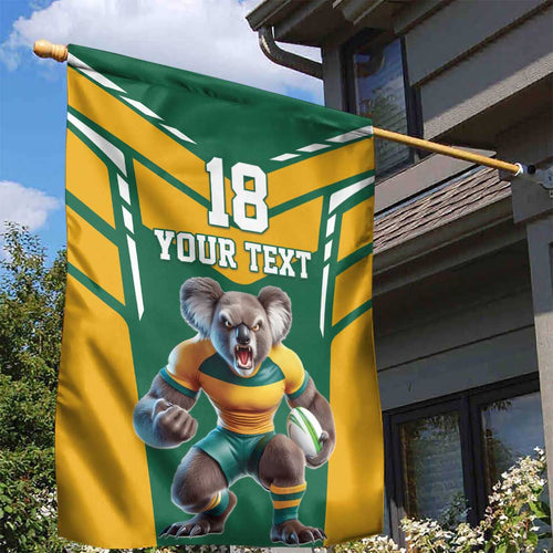 Custom Australia Rugby Garden Flag Koala Mascot Sporty Style - Aussie Hoodie