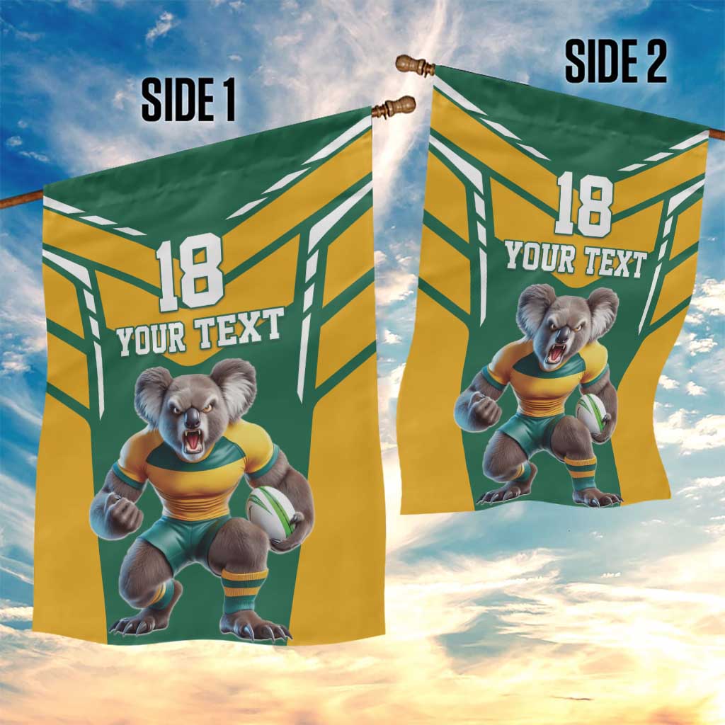 Custom Australia Rugby Garden Flag Koala Mascot Sporty Style - Aussie Hoodie
