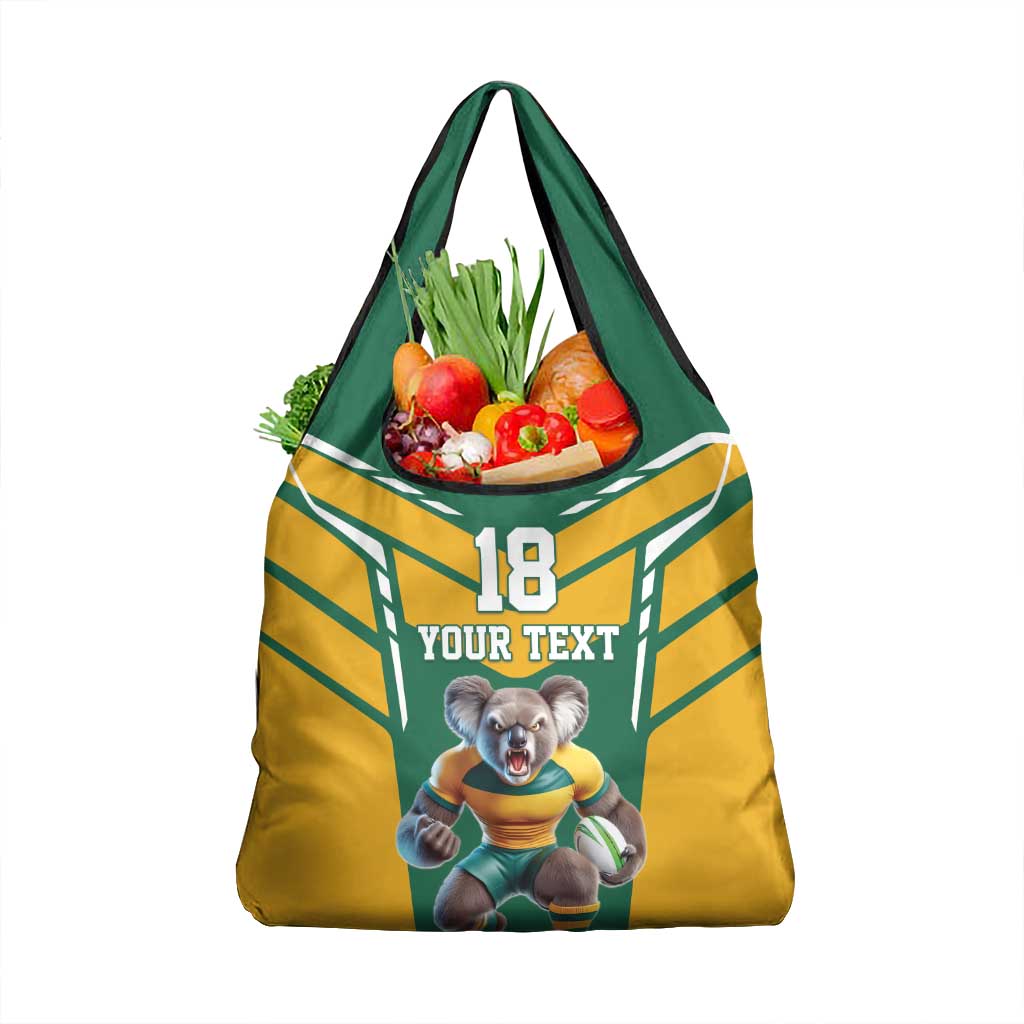 Custom Australia Rugby Grocery Bag Koala Mascot Sporty Style - Aussie Hoodie