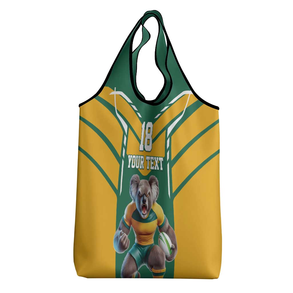 Custom Australia Rugby Grocery Bag Koala Mascot Sporty Style - Aussie Hoodie