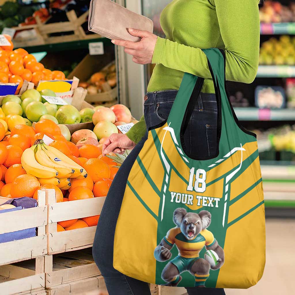 Custom Australia Rugby Grocery Bag Koala Mascot Sporty Style - Aussie Hoodie