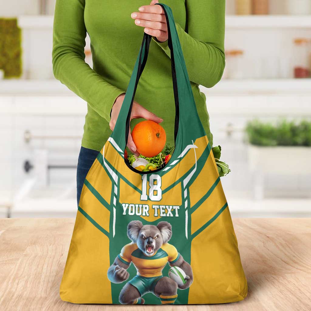 Custom Australia Rugby Grocery Bag Koala Mascot Sporty Style - Aussie Hoodie