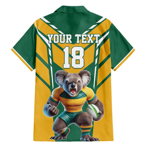 Custom Australia Rugby Hawaiian Shirt Koala Mascot Sporty Style - Aussie Hoodie