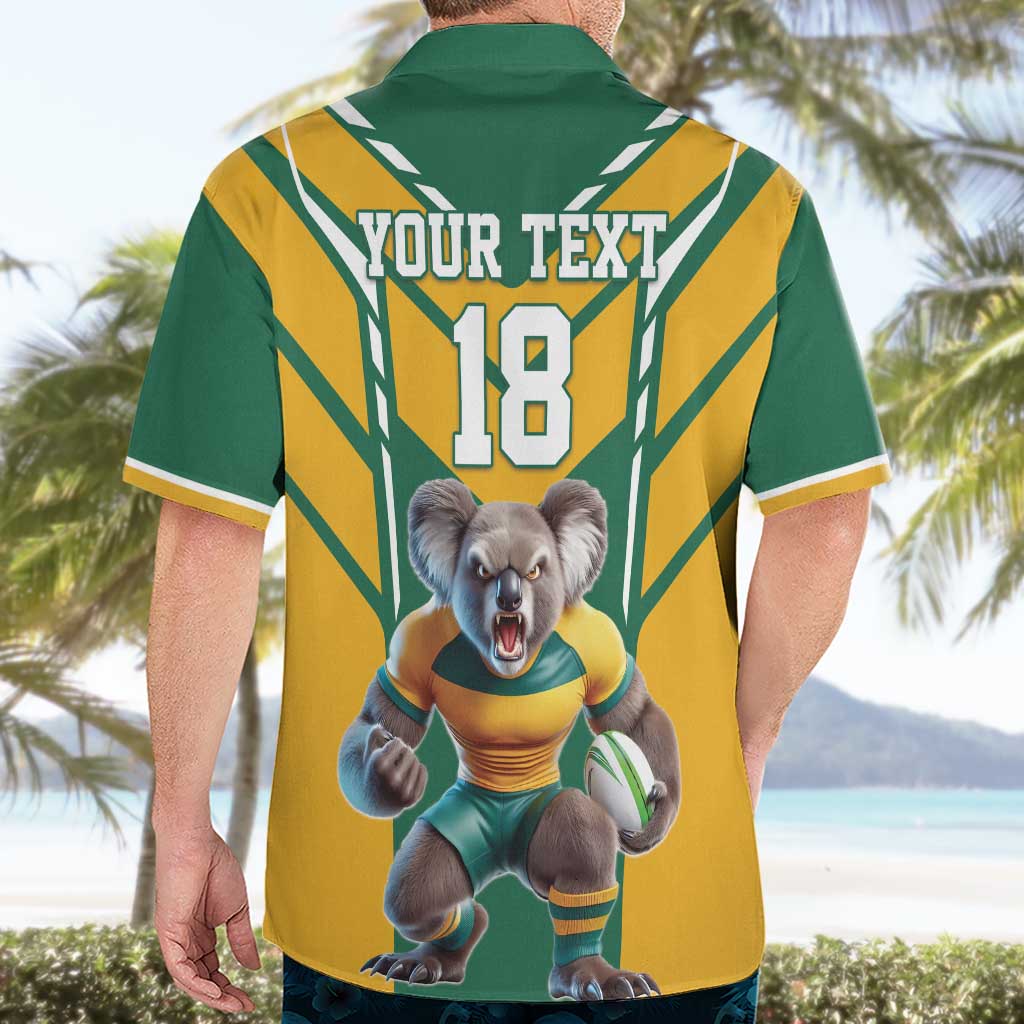 Custom Australia Rugby Hawaiian Shirt Koala Mascot Sporty Style - Aussie Hoodie