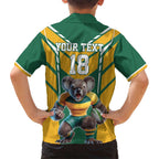 Custom Australia Rugby Hawaiian Shirt Koala Mascot Sporty Style - Aussie Hoodie