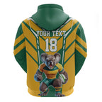 Custom Australia Rugby Hoodie Koala Mascot Sporty Style - Aussie Hoodie