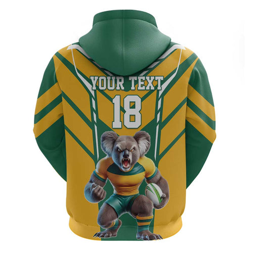 Custom Australia Rugby Hoodie Koala Mascot Sporty Style - Aussie Hoodie