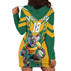 Custom Australia Rugby Hoodie Dress Koala Mascot Sporty Style - Aussie Hoodie