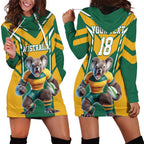Custom Australia Rugby Hoodie Dress Koala Mascot Sporty Style - Aussie Hoodie