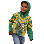 Custom Australia Rugby Kid Hoodie Koala Mascot Sporty Style - Aussie Hoodie