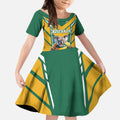 Custom Australia Rugby Kid Short Sleeve Dress Koala Mascot Sporty Style - Aussie Hoodie