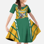 Custom Australia Rugby Kid Short Sleeve Dress Koala Mascot Sporty Style - Aussie Hoodie