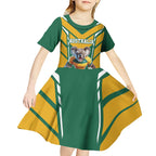 Custom Australia Rugby Kid Short Sleeve Dress Koala Mascot Sporty Style - Aussie Hoodie