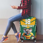 Custom Australia Rugby Luggage Cover Koala Mascot Sporty Style - Aussie Hoodie