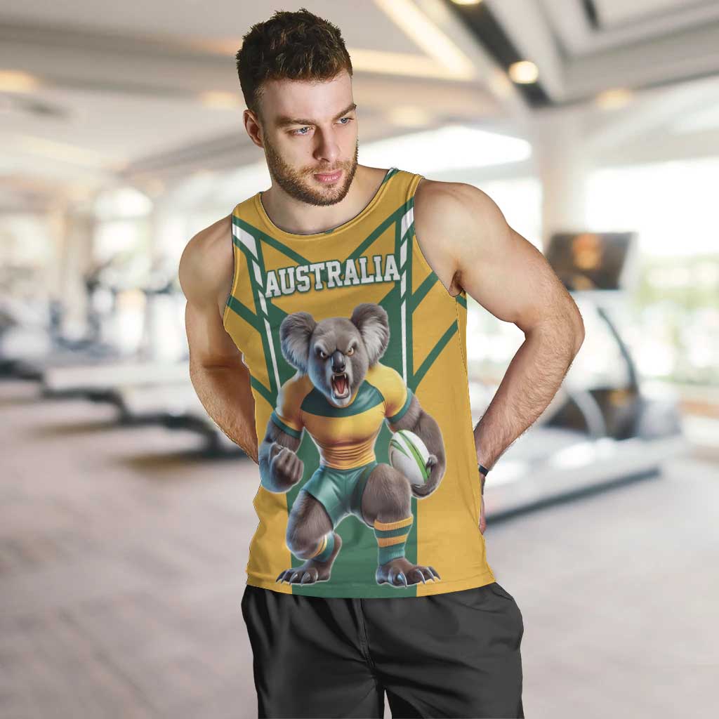 Custom Australia Rugby Men Tank Top Koala Mascot Sporty Style - Aussie Hoodie