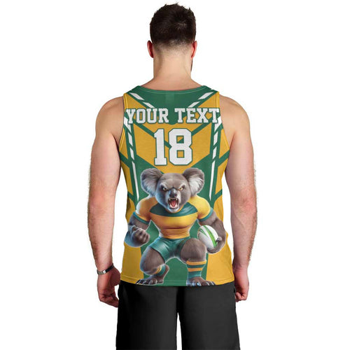 Custom Australia Rugby Men Tank Top Koala Mascot Sporty Style - Aussie Hoodie