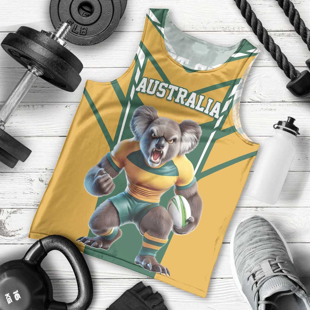 Custom Australia Rugby Men Tank Top Koala Mascot Sporty Style - Aussie Hoodie