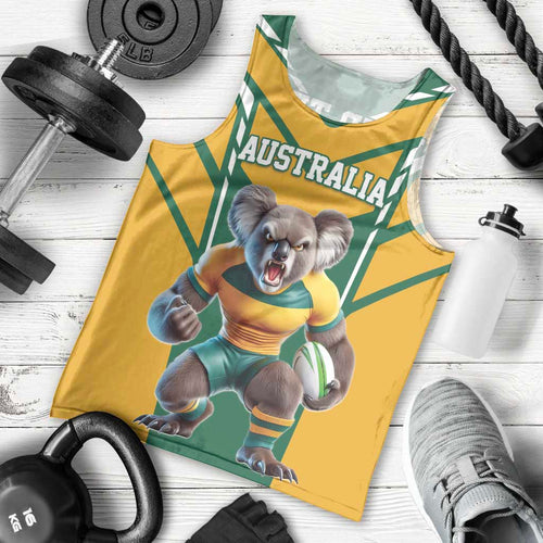 Custom Australia Rugby Men Tank Top Koala Mascot Sporty Style - Aussie Hoodie