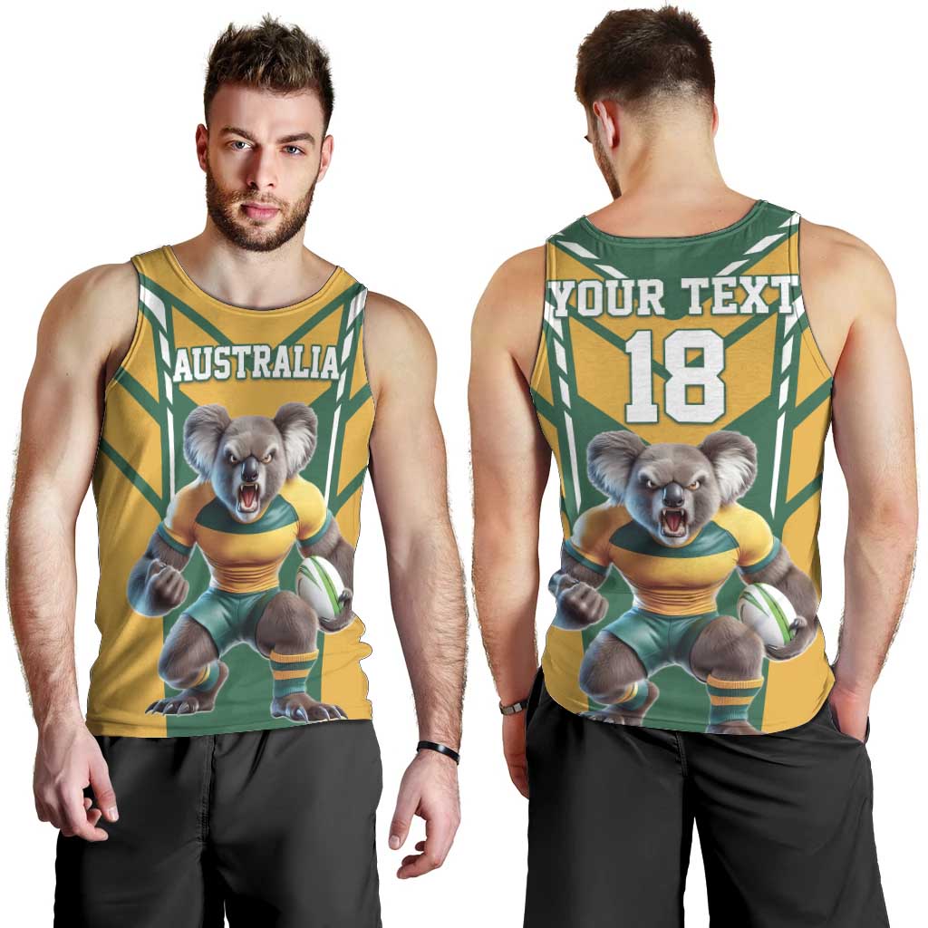 Custom Australia Rugby Men Tank Top Koala Mascot Sporty Style - Aussie Hoodie