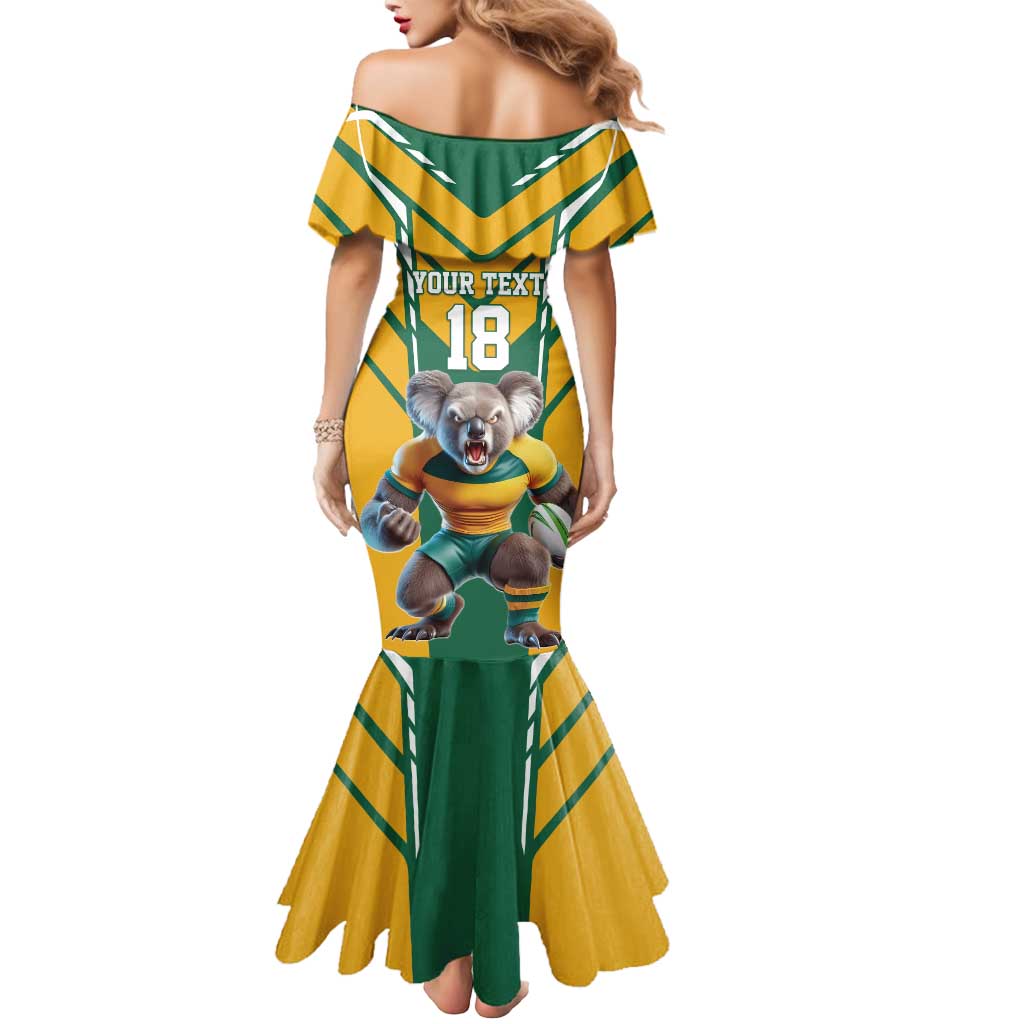 Custom Australia Rugby Mermaid Dress Koala Mascot Sporty Style - Aussie Hoodie