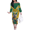 Custom Australia Rugby Off The Shoulder Long Sleeve Dress Koala Mascot Sporty Style - Aussie Hoodie