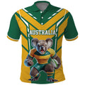 Custom Australia Rugby Polo Shirt Koala Mascot Sporty Style - Aussie Hoodie